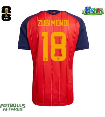 Spanien Martin Zubimendi #18 Hemmatröja VM 2026 Kortärmad